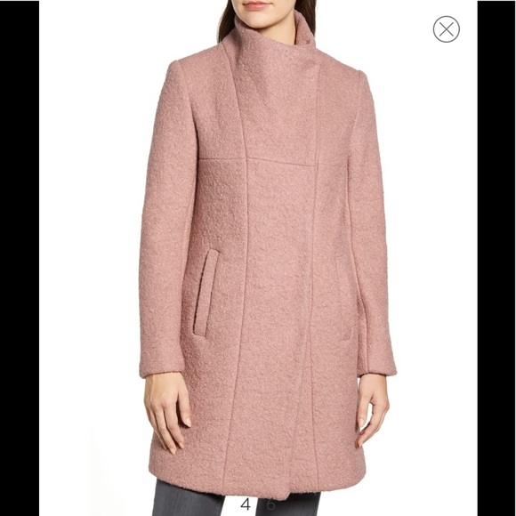 NWT,Kenneth Cole Wool Blend Bouclé Coat,blush - Picture 3 of 16